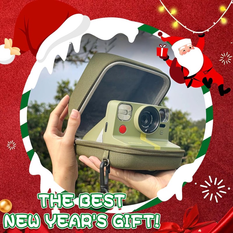wogozan Protective Case for Polaroid Now 2nd/3rd, Now+ Gen 2/3rd, I-Type, OneStep+, Onestep 2, Filp, Instant Film Camera - Hard Shell Camera Case with Adjustable Shoulder Strap (Green) (No Camera) - Image 2